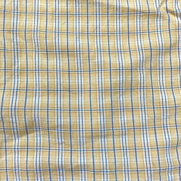 PASTEL yellow plaid gingham cropped button front tank top - Picture 2 of 6